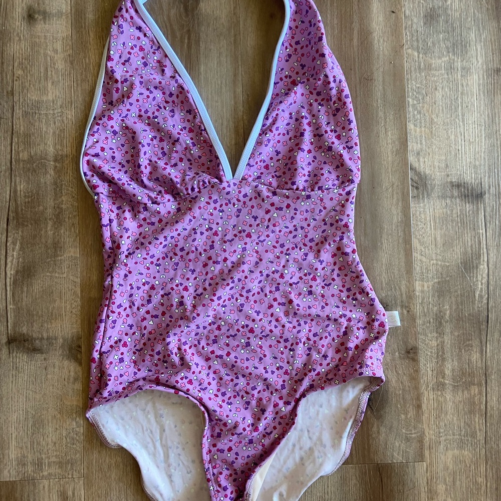 pink haltered class in leotard